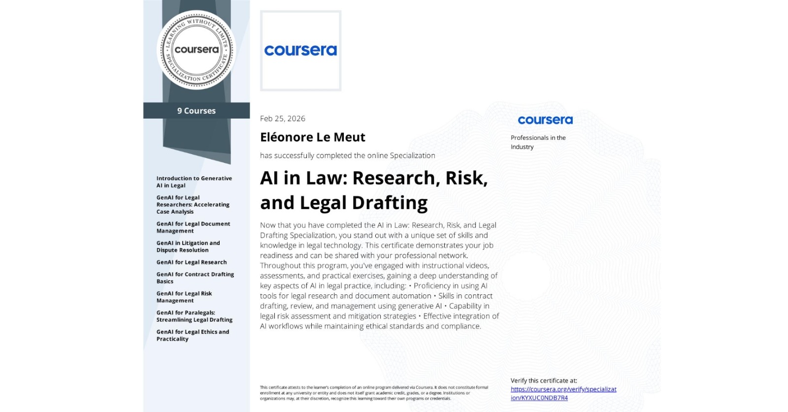 Programme microcredentials and industry certifications