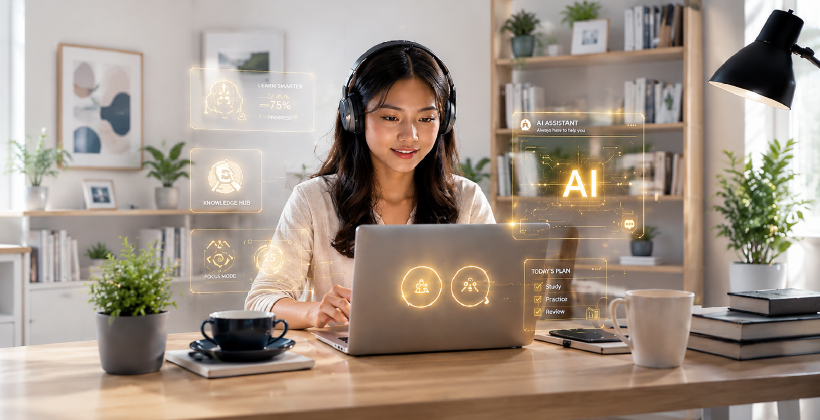 Student using AI learning technology placeholder