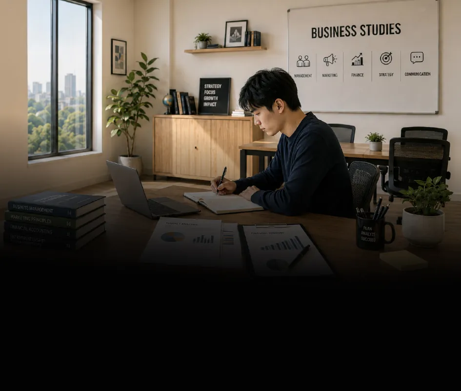 Foundation Diploma in Business Studies E-Learning student developing future-ready business skills online