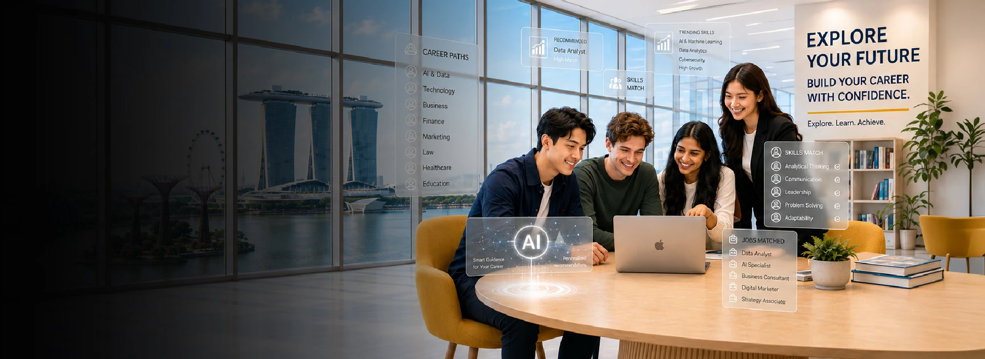 BAC students exploring AI-powered career pathways together