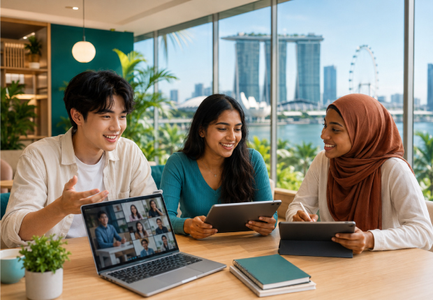 Student attending online class placeholder